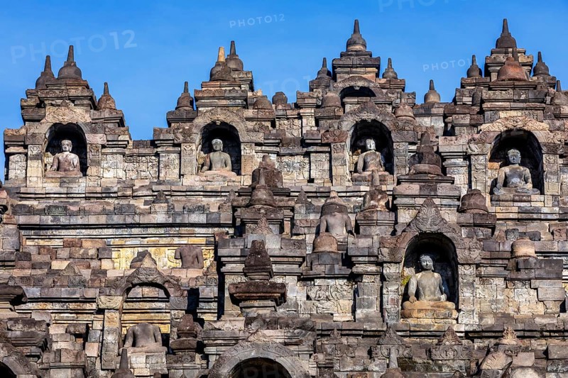 Stupas at Borobudur temple complex
