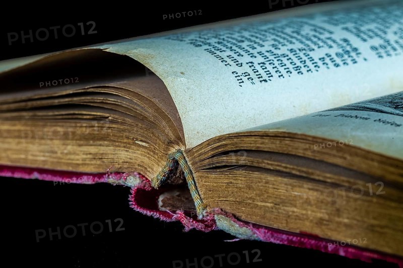 Opened old book