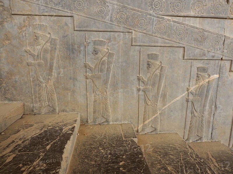 Staircase with antique relief of the Achaemenids