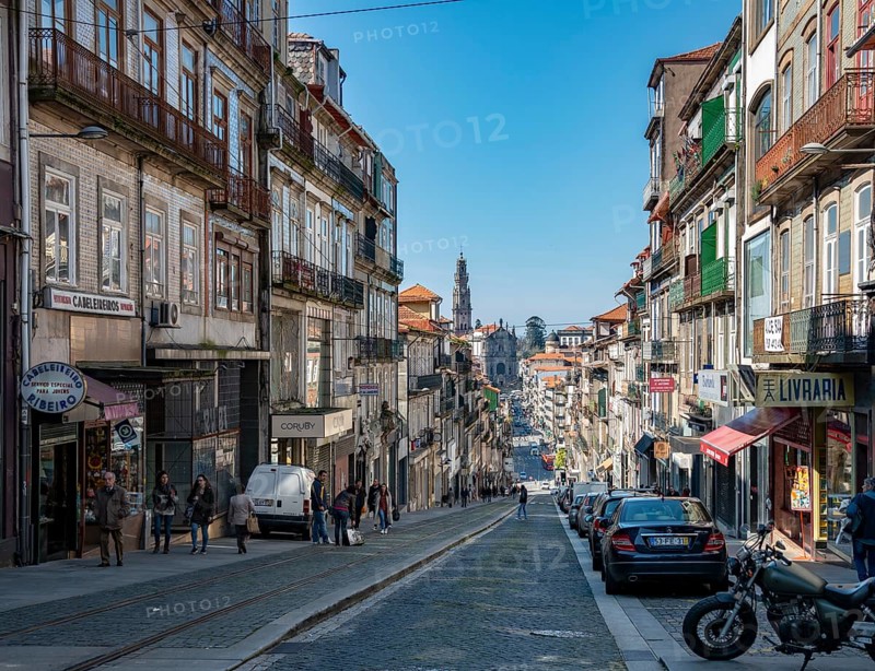 Road downhill to the church Igreja dos Clerigos