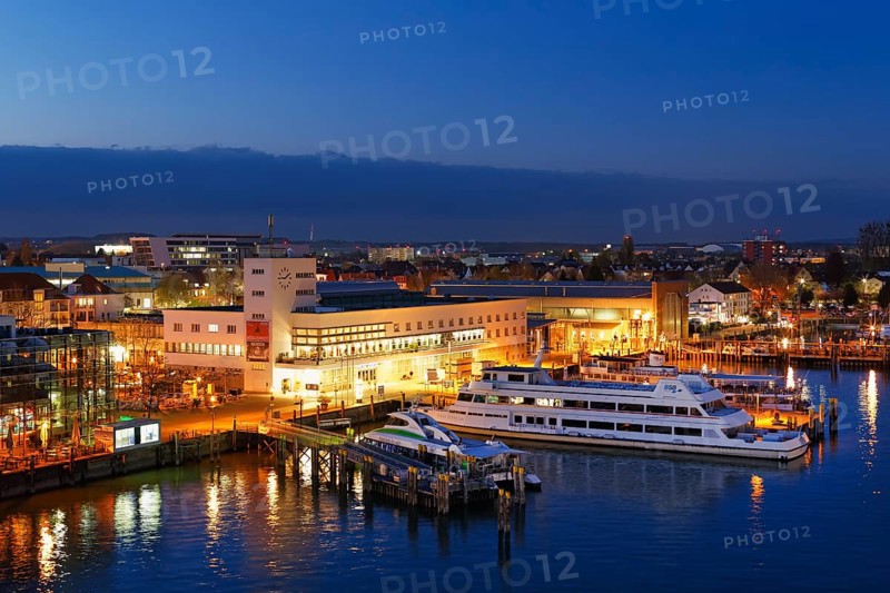 Port and Zeppelin Museum at dusk