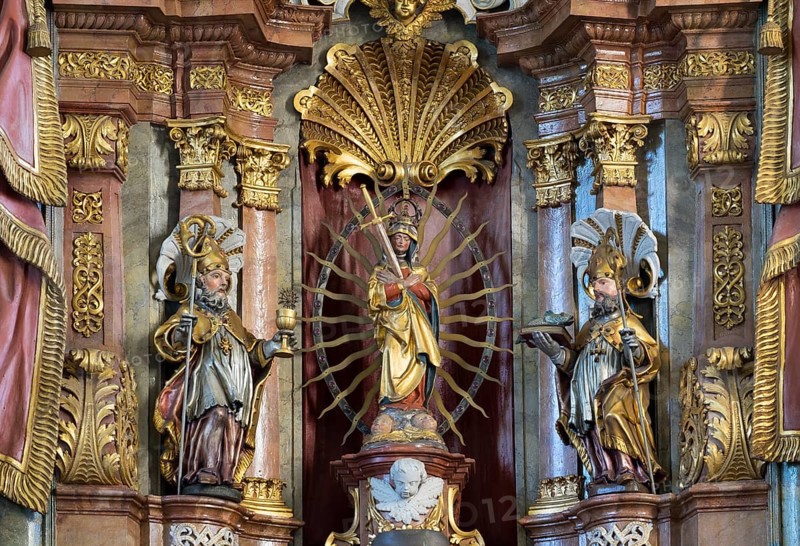 Altar with shrine image of Our Lady of Sorrows