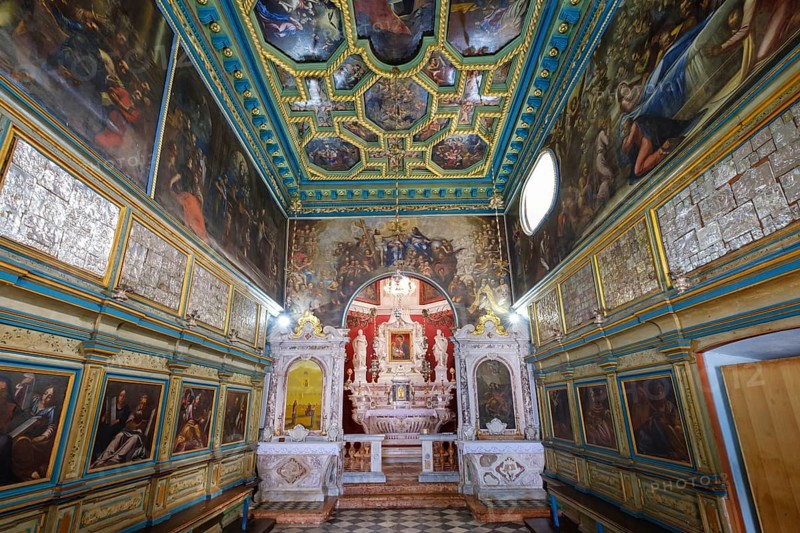 Interior view of the pilgrimage church on the island Our Lady of the Rocks