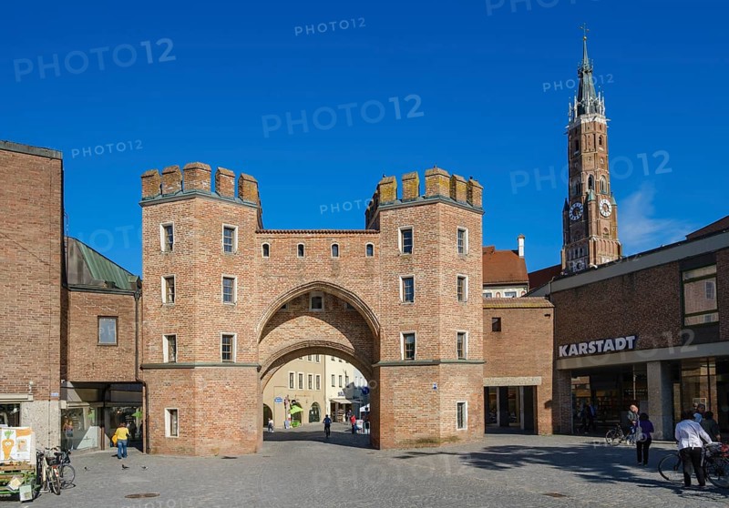 Landtor gate and church tower of the St. Martin's Church