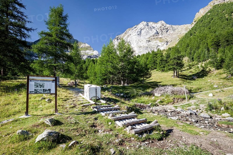 Outdoor museum of the ancient marble grinding path