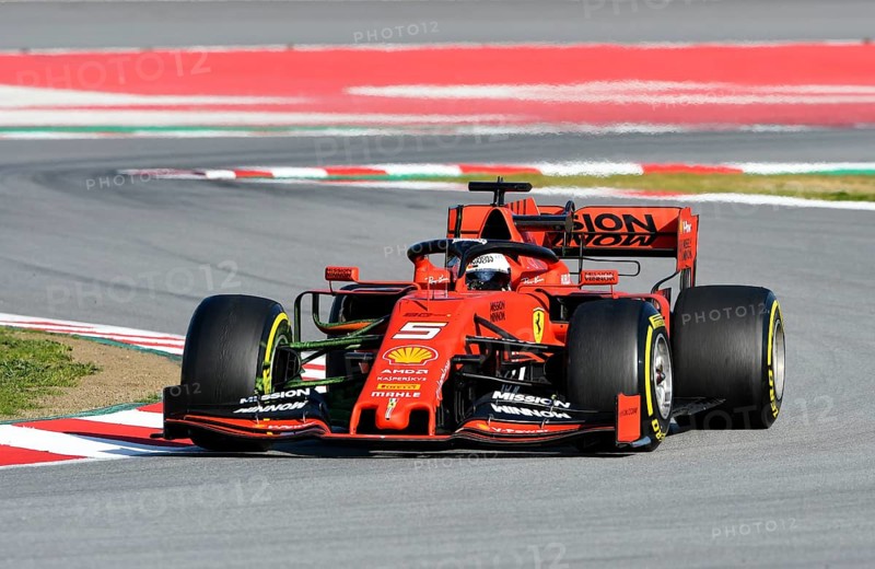Racing car on racetrack