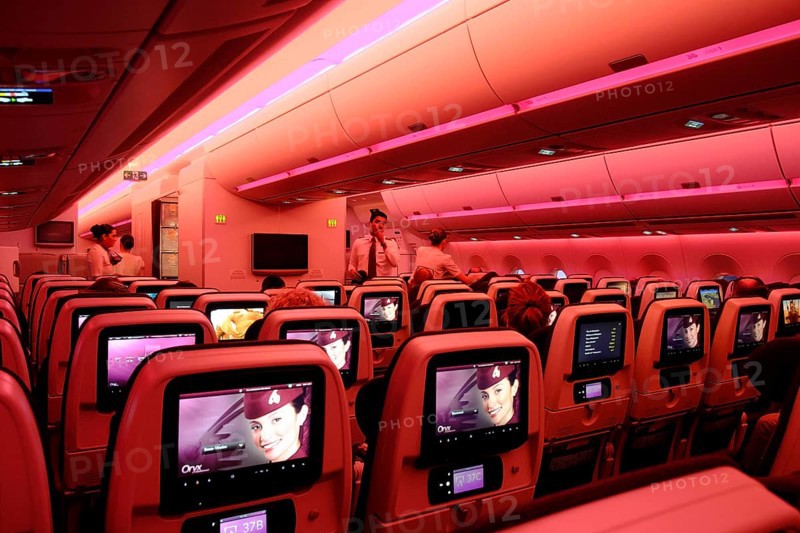 Seats with screens during the flight
