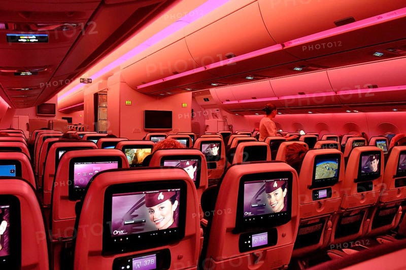 Seats with screens during the flight