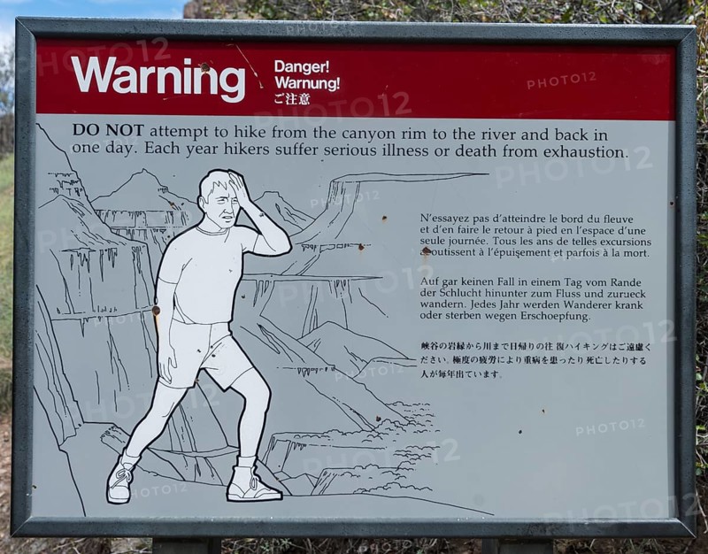 Warning Sign for hikers