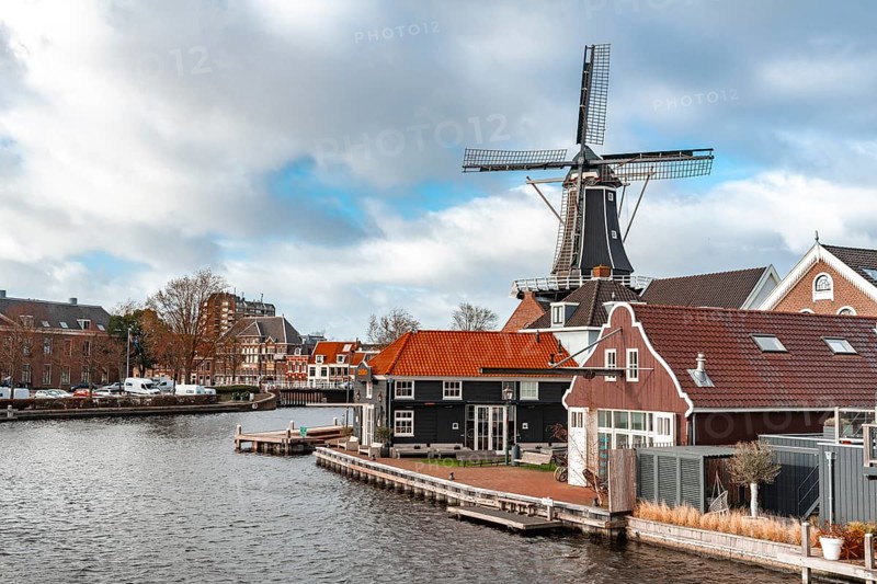 De Adriaan windmill on the river Spaarne