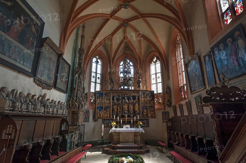 Chancel with wooden winged altar