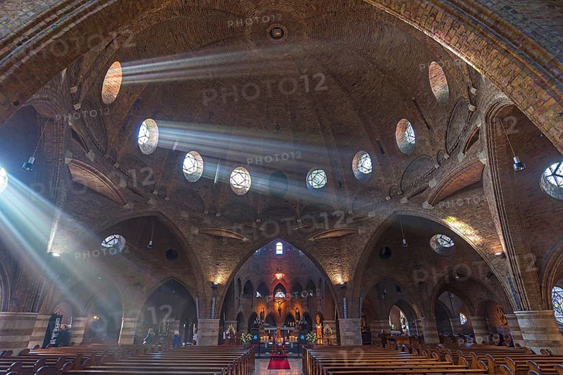 Light rays illuminate the interior
