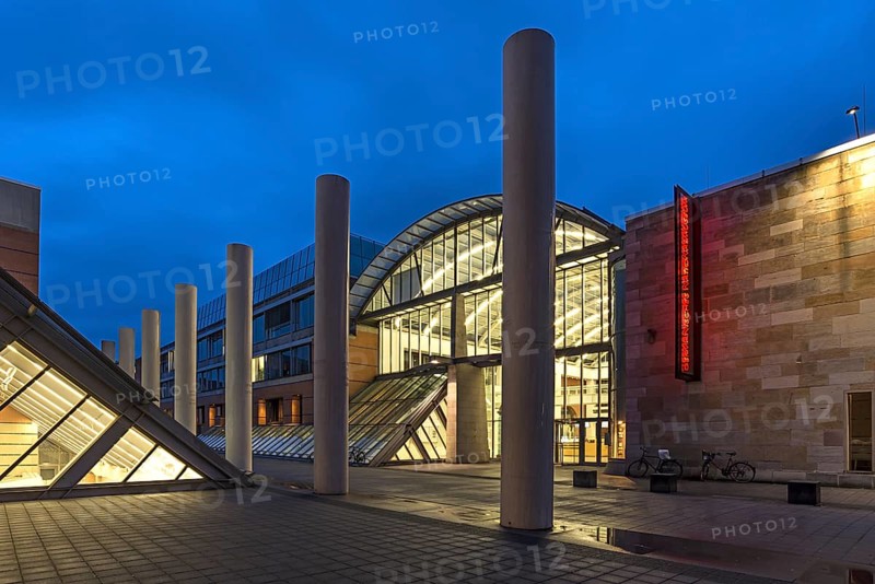 Germanic National Museum and Human Rights Road at dusk