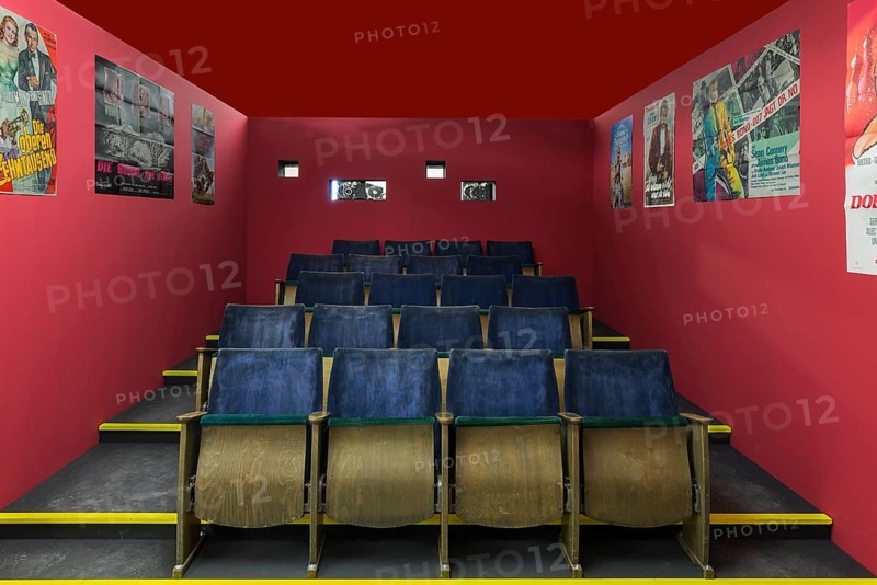 Reproduced cinema hall with seats from the 1970s