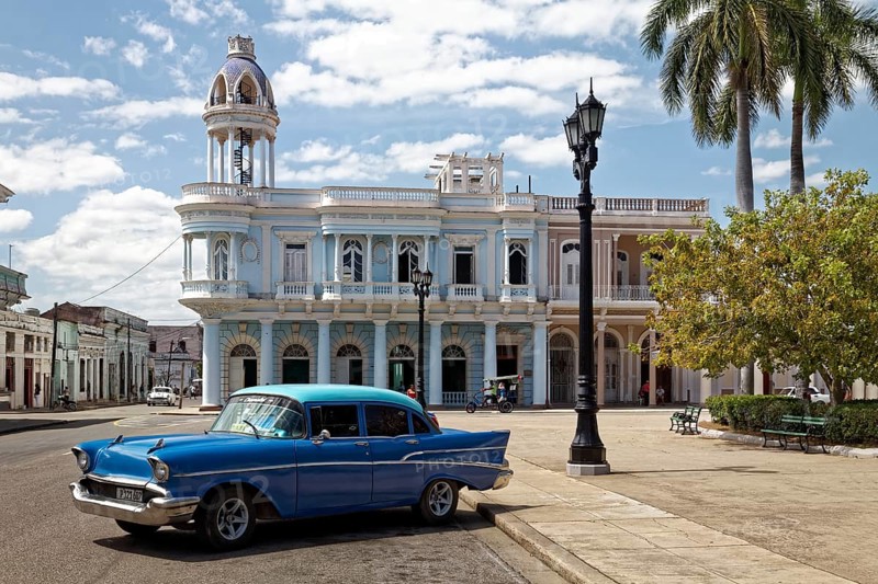 Vintage car Chevrolet 1957 Bel Air at Parque Jose Marti