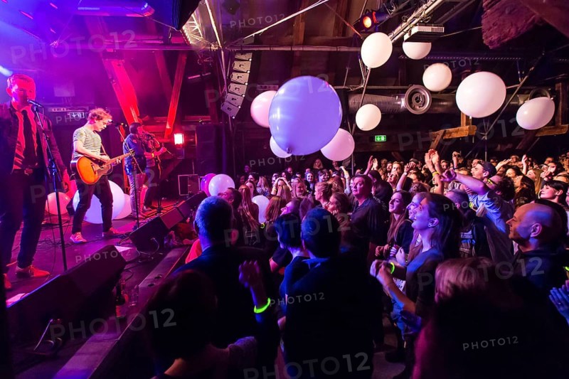 The Swedish indie pop band I'm from Barcelona with singer and frontman Emanuel Lundgren live in the Schuur Lucerne