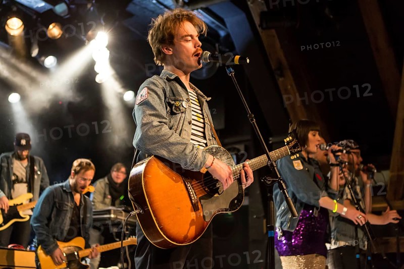 The Swedish indie pop band I'm from Barcelona with singer and frontman Emanuel Lundgren live in the Schuur Lucerne