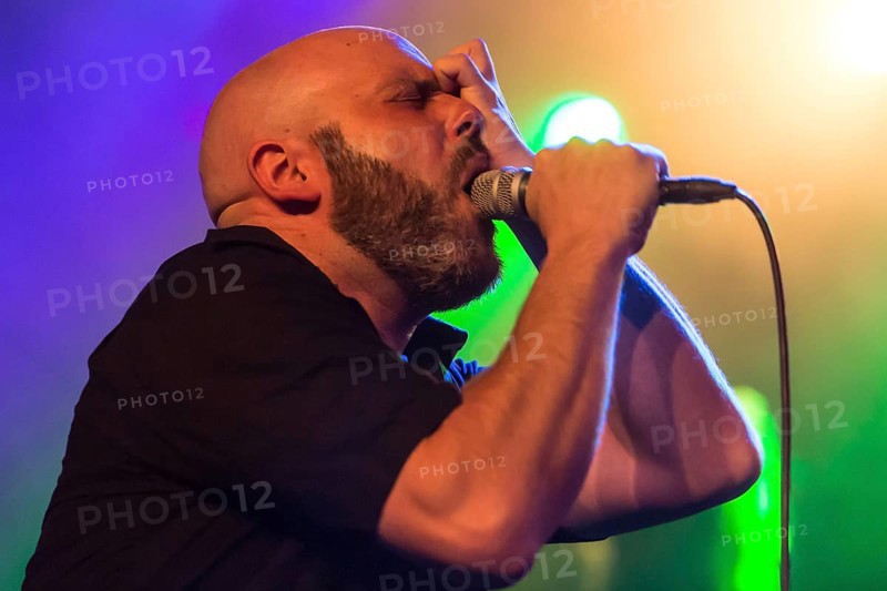 Andre Ellenberger singer of the Swiss metal band Piranha live in the Schuur Lucerne