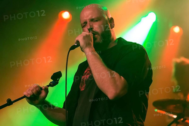 Andre Ellenberger singer of the Swiss metal band Piranha live in the Schuur Lucerne