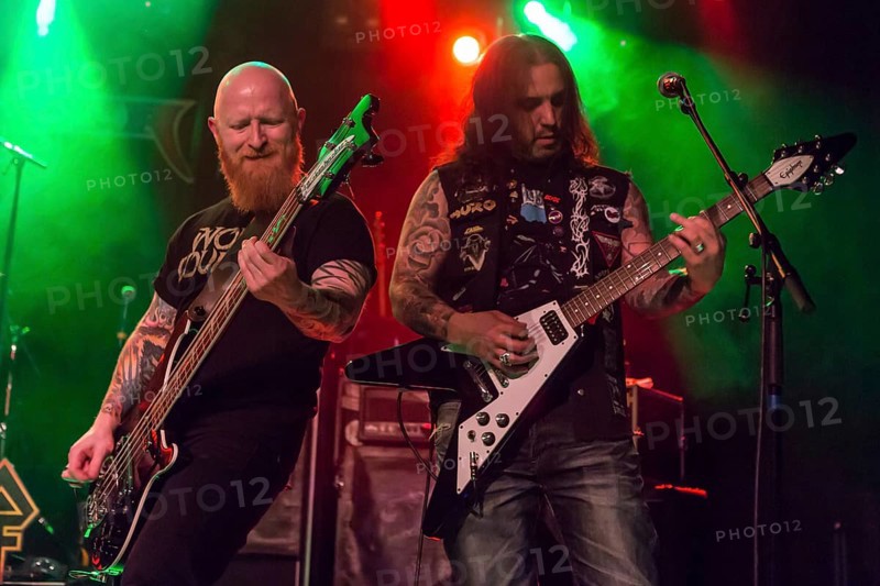 Ralf Garcia bassist and guitarist from the Swiss metal band Piranha live in the Schuur Lucerne