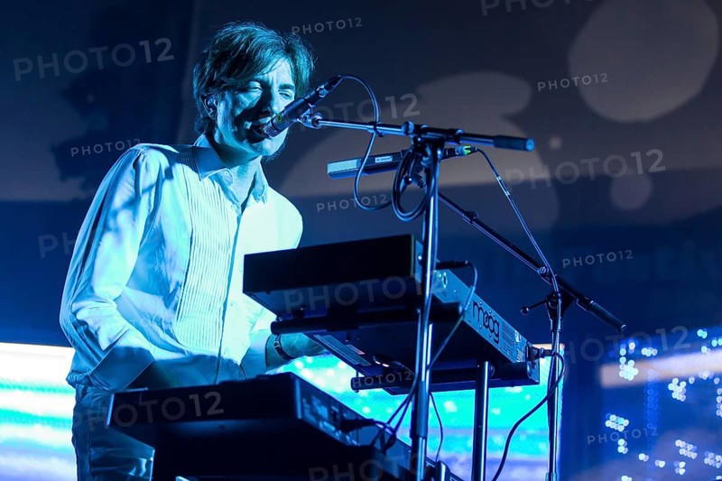 The French synth-pop band Air with guitarist Nicolas Godin and keyboarder Jean-Benoit Dunckel live at the Blue Balls Festival in Lucerne