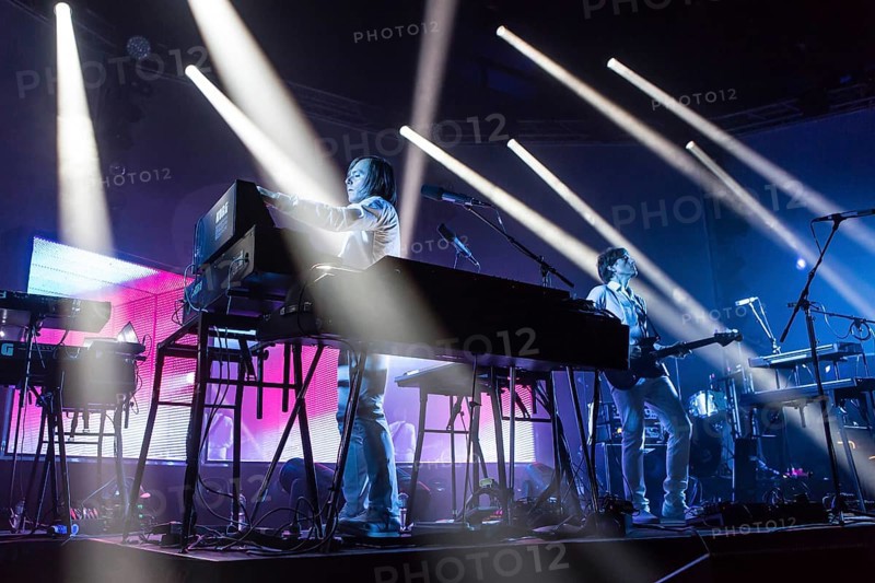 The French synth-pop band Air with guitarist Nicolas Godin and keyboarder Jean-Benoit Dunckel live at the Blue Balls Festival in Lucerne