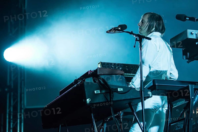 The French synth-pop band Air with guitarist Nicolas Godin and keyboarder Jean-Benoit Dunckel live at the Blue Balls Festival in Lucerne