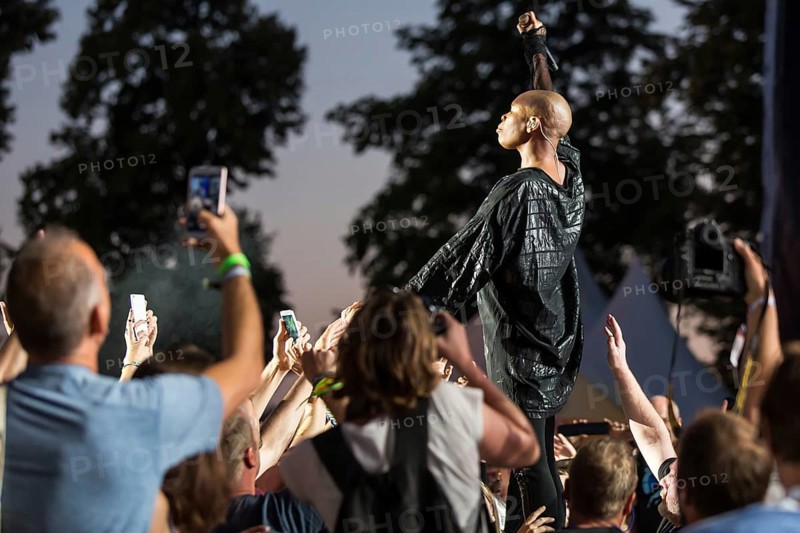 The British band Skunk Anansie with singer Deborah Anne Dyer alias Skin live at the 26th Heitere Open Air in Zofingen