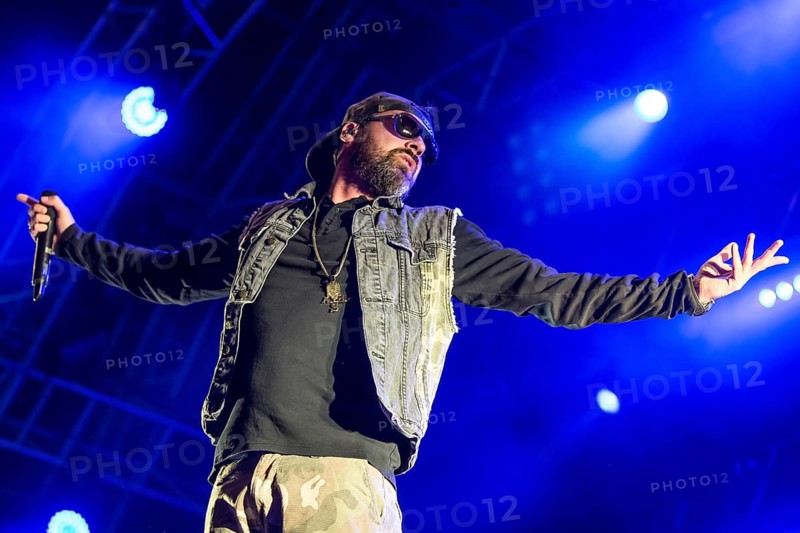 The German rapper and producer Paul Hartmut Wurdig alias Sido live at the 26th Heitere Open Air in Zofingen