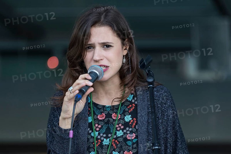 The Swiss musician duo Belle and Bass with singer Kira Stahel and bassist Stefan Guggisberg live at the 25th Blue Balls Festival in Lucerne