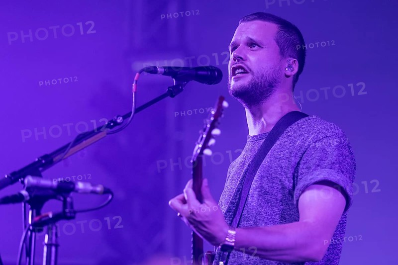 The English alternative rock band White Lies with frontman Harry McVeigh live at the 25th Blue Balls Festival in Lucerne