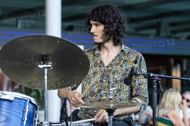 The Swiss band Uzu live at the 25th Blue Balls Festival in Lucerne