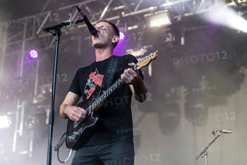 The British singer and musician Louis Berry live with band at the 28th Heitere Open Air in Zofingen
