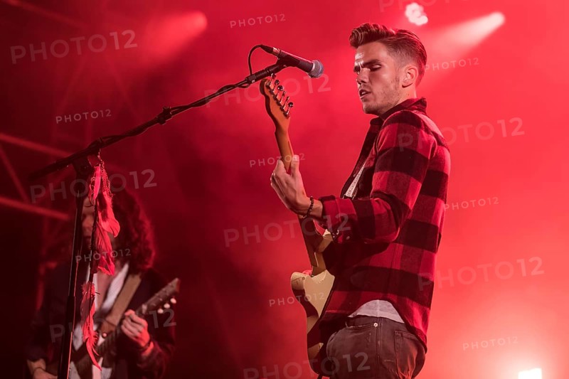 The Icelandic rock band Kaleo with singer and frontman Jokull Juliusson live at the 28th Heitere Open Air in Zofingen