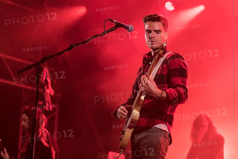 The Icelandic rock band Kaleo with singer and frontman Jokull Juliusson live at the 28th Heitere Open Air in Zofingen