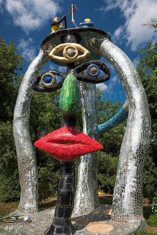Colorful sculpture in the Giardino dei Tarocchi or Garden of the Tarot