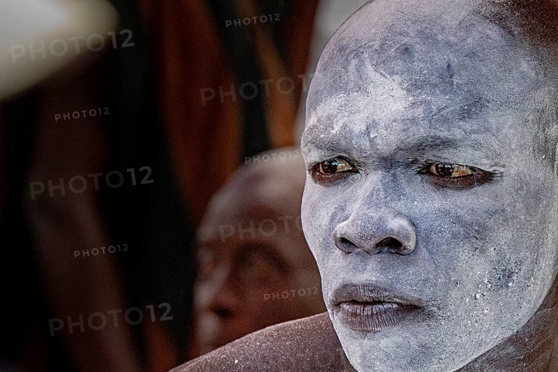 White painted warrior at Millet Festival