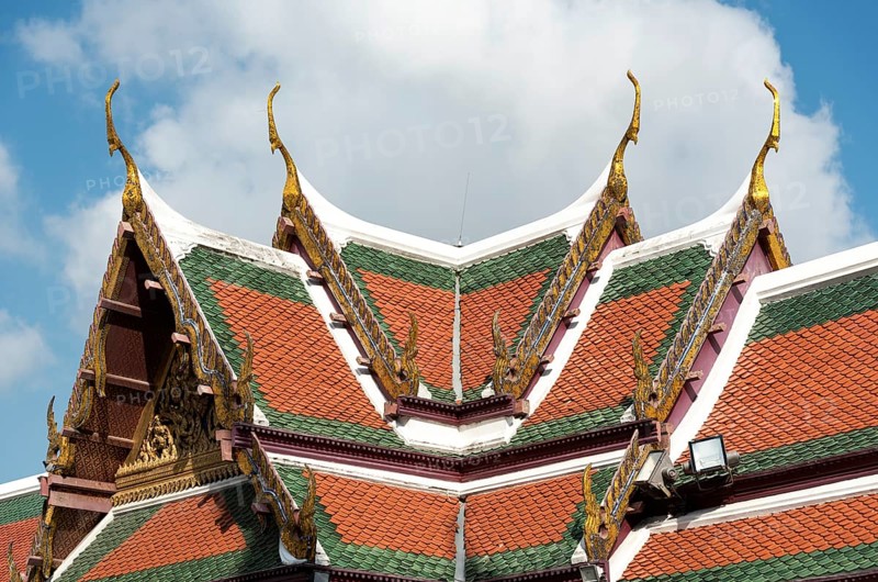 Tiled roof of Royal Pantheon at Wat Phra Kaew