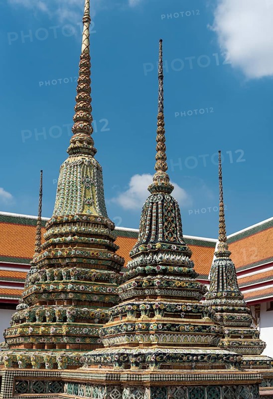 Phra Chedi Rai stupas at Wat Pho or Wat Po