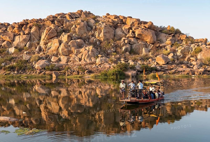 Tungabhadra River crossing in Hampi