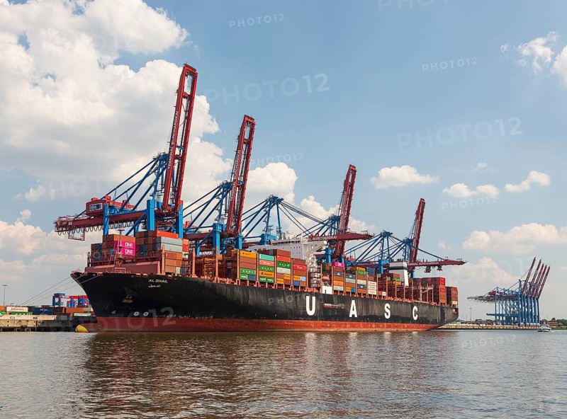 Container ship loaded with containers