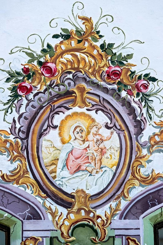 Bavarian mural painting on house facade
