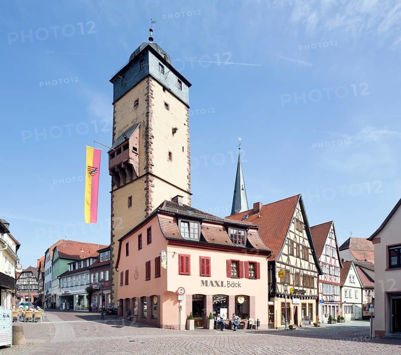 Half-timbered houses and Bayersturm in the historic city