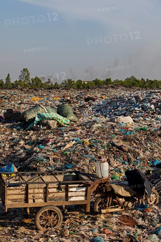 Garbage dump with plastic garbage