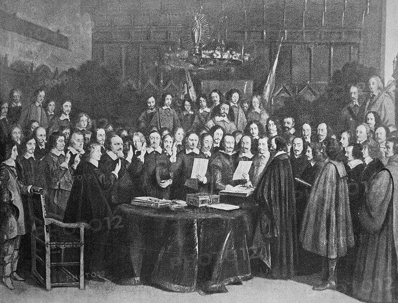 The swearing of the oath of ratification of the treaty of Munster in 1648