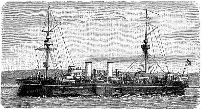 Armoured Austrian casemate ship Tegetthoff