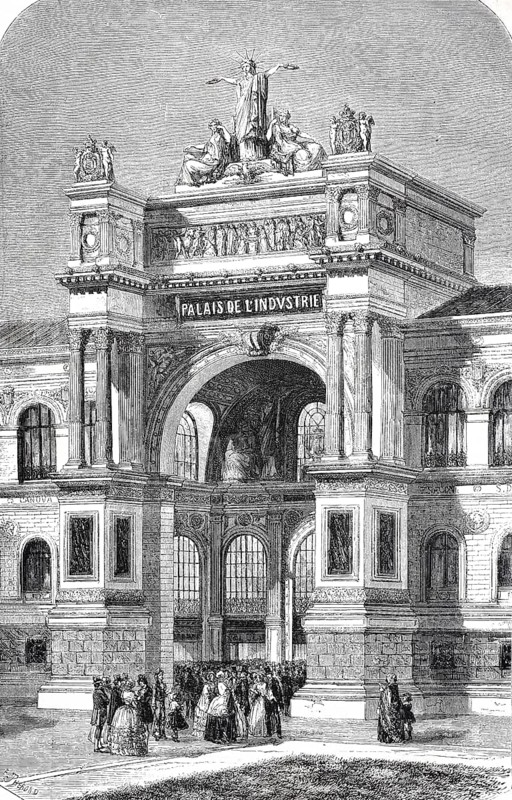 Main entrance to the Palace of Industry at the 1855 World Exhibition