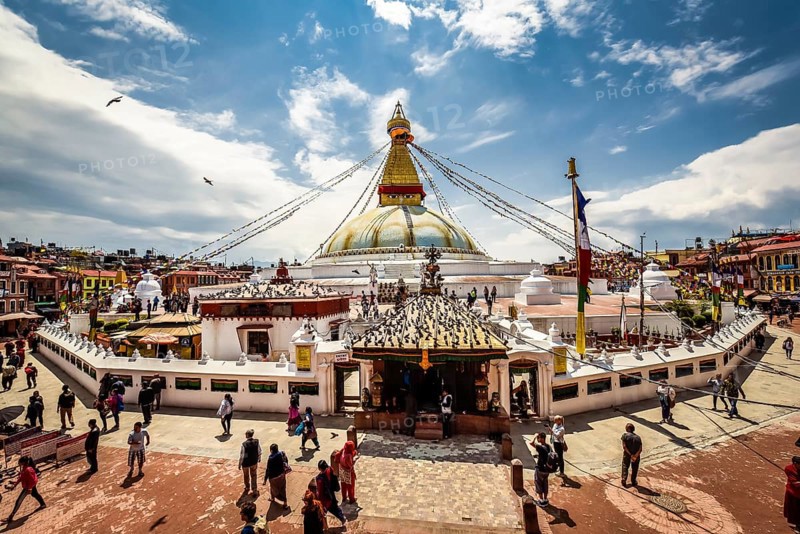 Boudhanath Stupa with believers