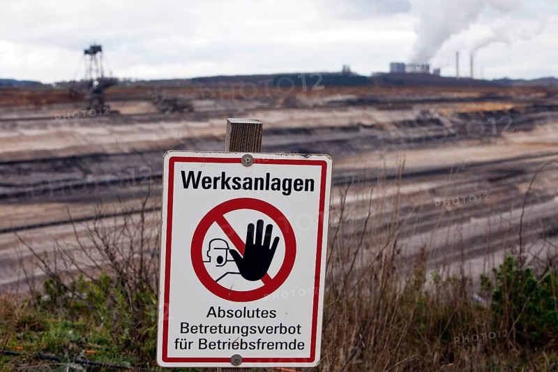 Warning Sign Inden opencast mine