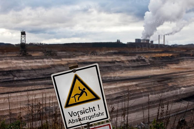 Warning Sign Inden opencast mine